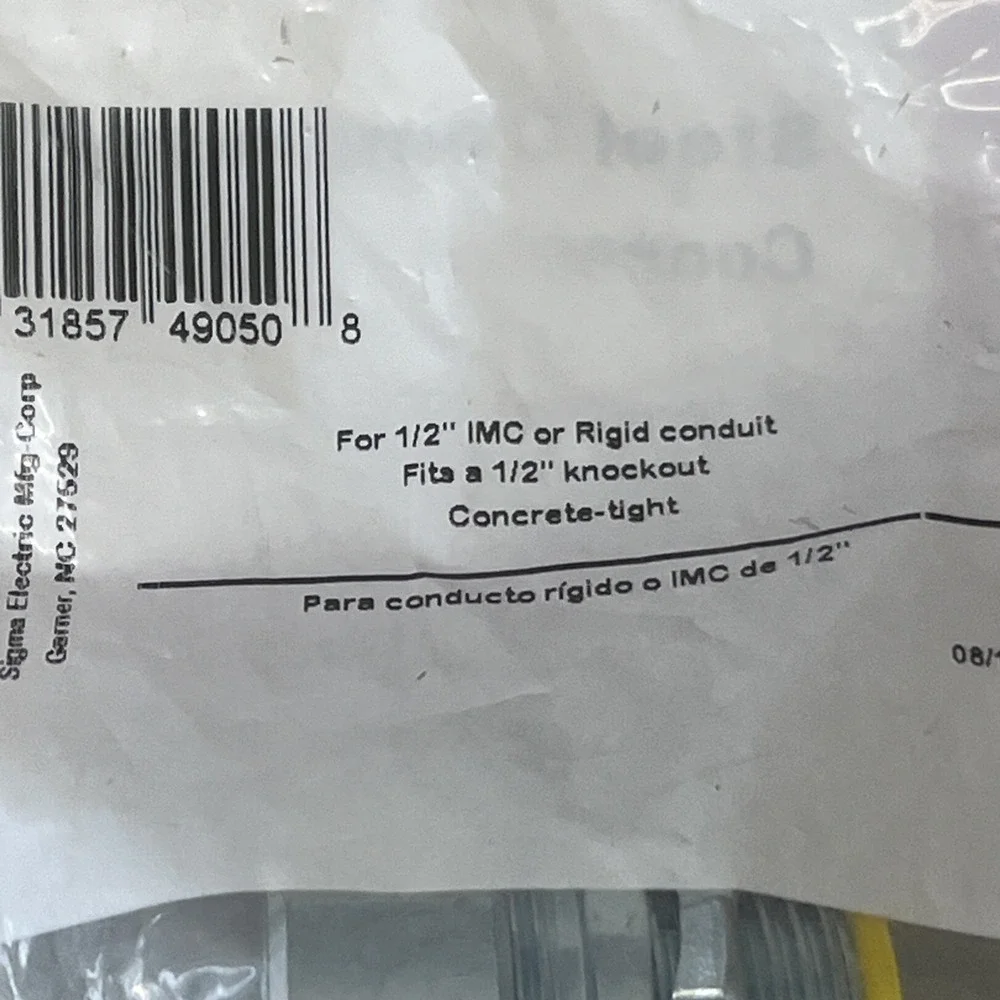 Sigma Engineered Solutions 49050, 1/2 in Zinc-Plated Steel Compression Connector